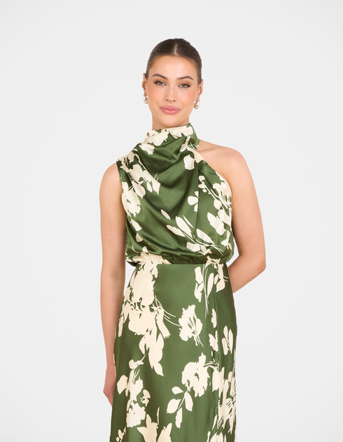 Calais Satin Midi Dress